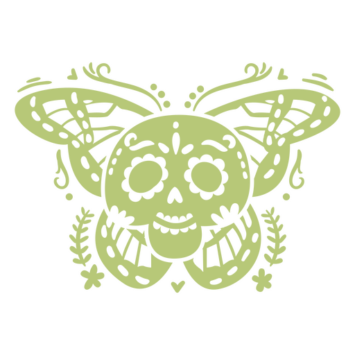 Crânio decorativo de férias com asas de borboleta Desenho PNG