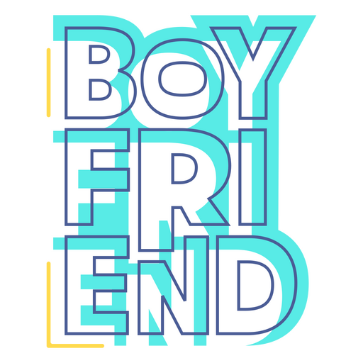 Boyfriend colorful sign PNG Design