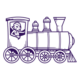 Tren de circo con conductor monstruo Diseño PNG
