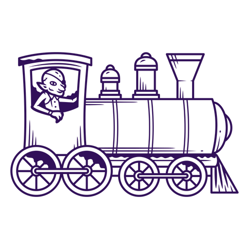Circus train with monster driver  PNG Design