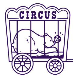 Bär im Zirkuskäfig PNG-Design
