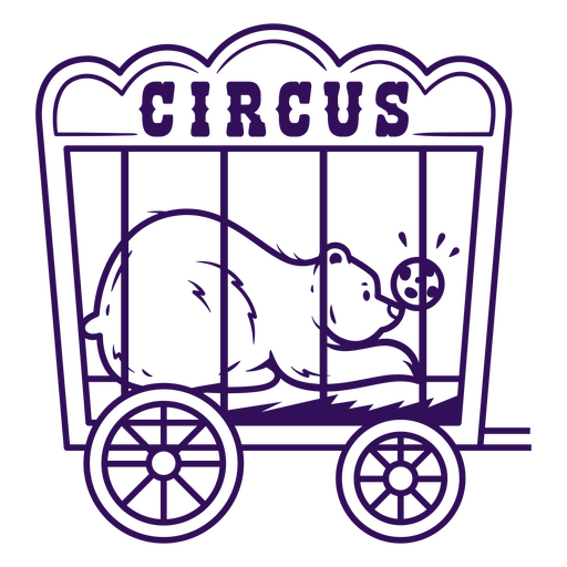Bear in circus cage PNG Design