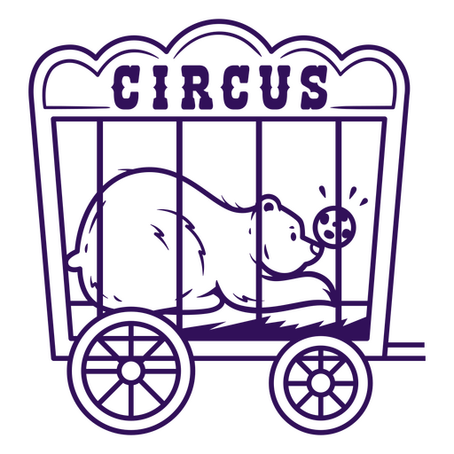 Oso en jaula de circo Diseño PNG