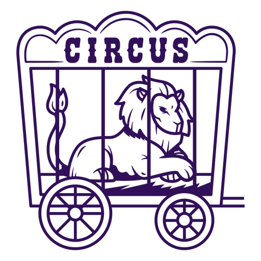 Lion in a circus cage PNG Design