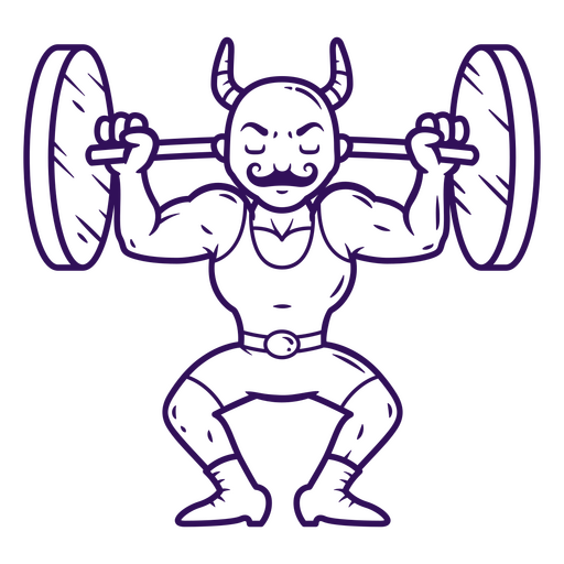 Muscular devil circus character PNG Design