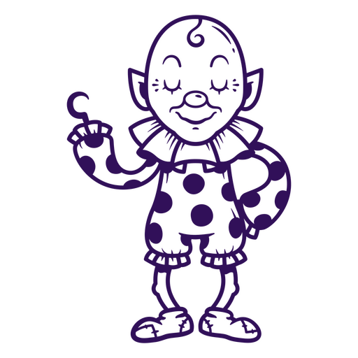 Spooky circus clown with a hook hand PNG Design