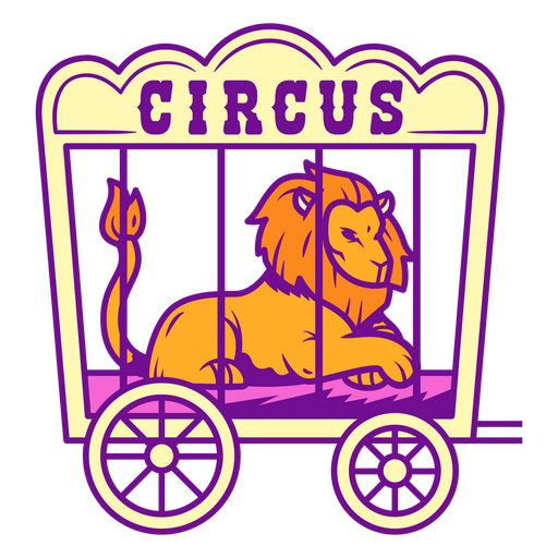 Circus lion in cage PNG Design