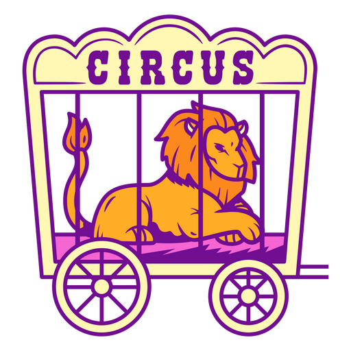 León de circo en jaula Diseño PNG