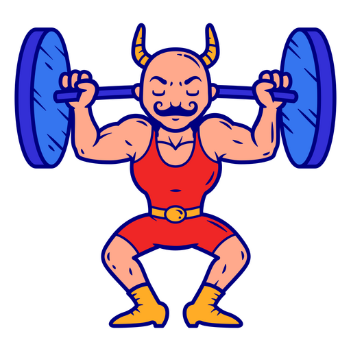Muscular devil circus cartoon PNG Design