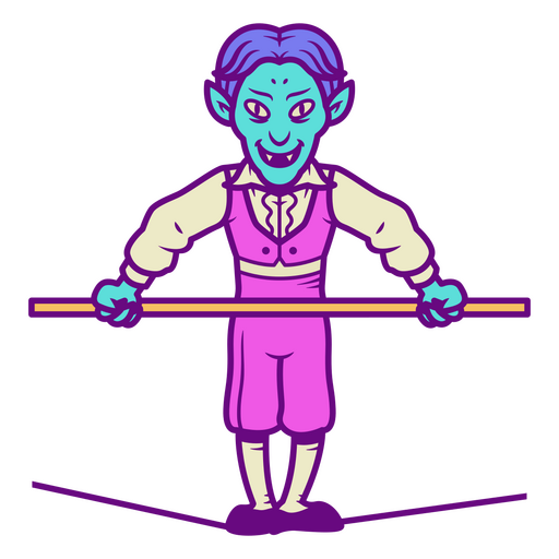 Circus vampire on tightrope PNG Design