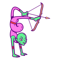 Circus monster performing archery stunt PNG Design Transparent PNG