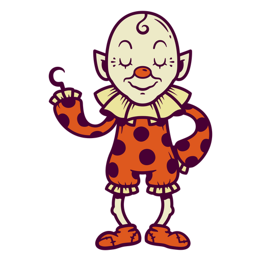 Monster clown with hook hand PNG Design