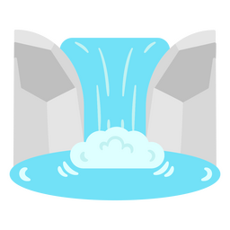 Icono de paisaje de cascada Diseño PNG