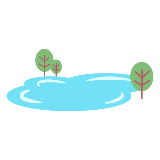 Lago com paisagem de árvores Desenho PNG