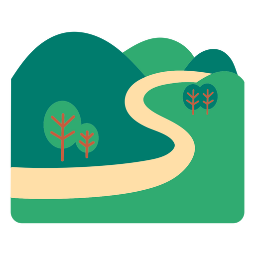 Straße in der Gebirgslandschaft PNG-Design