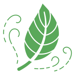 Decorative leaf in the wind icon PNG Design