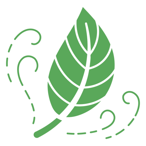 Decorative leaf in the wind icon PNG Design