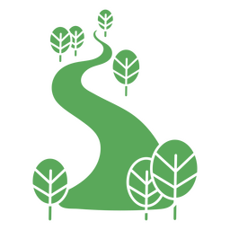 Árvores de fluxo de água nas laterais Desenho PNG