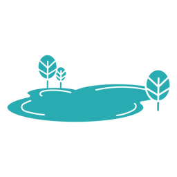 Lake and trees minimalist icon PNG Design Transparent PNG