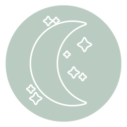 Ícone minimalista da lua e das estrelas Desenho PNG