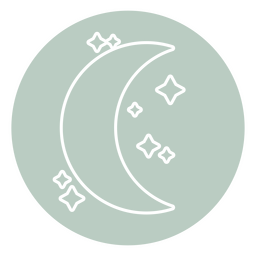 Moon and stars minimalist icon PNG Design Transparent PNG