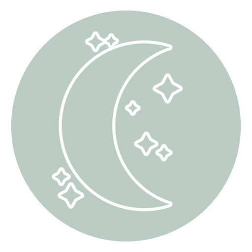 Ícone minimalista da lua e das estrelas Desenho PNG