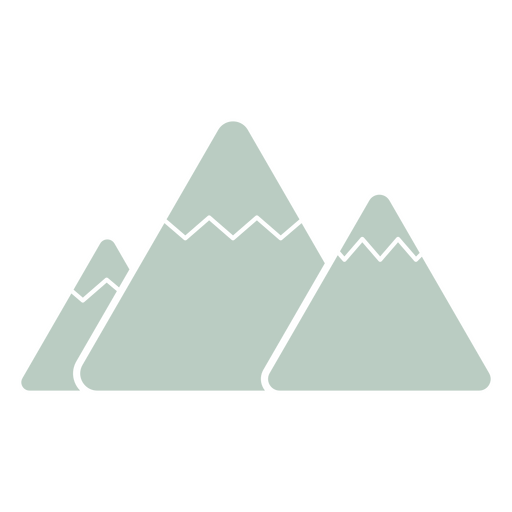 Icono minimalista de tres monta?as Diseño PNG