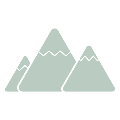 Icono minimalista de tres montañas Diseño PNG