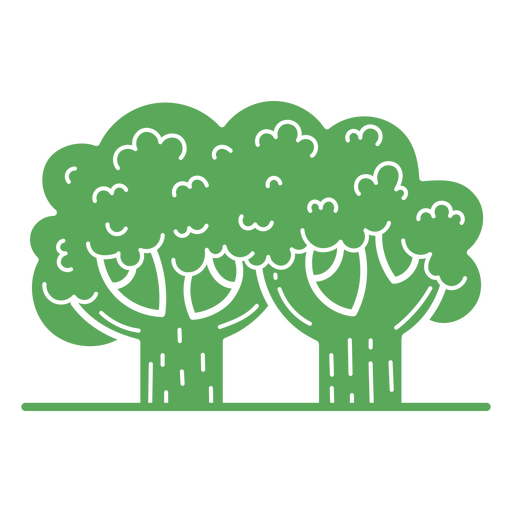Trees scenery minimalist icon PNG Design
