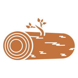 Ícone minimalista do tronco de madeira Desenho PNG