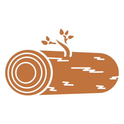 Ícone minimalista do tronco de madeira Desenho PNG