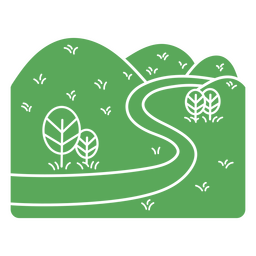 Camino en el icono del paisaje de las montañas Diseño PNG