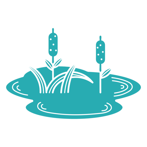 Rohrkolben in einem Teich-Symbol PNG-Design