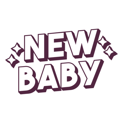 New baby badge PNG Design