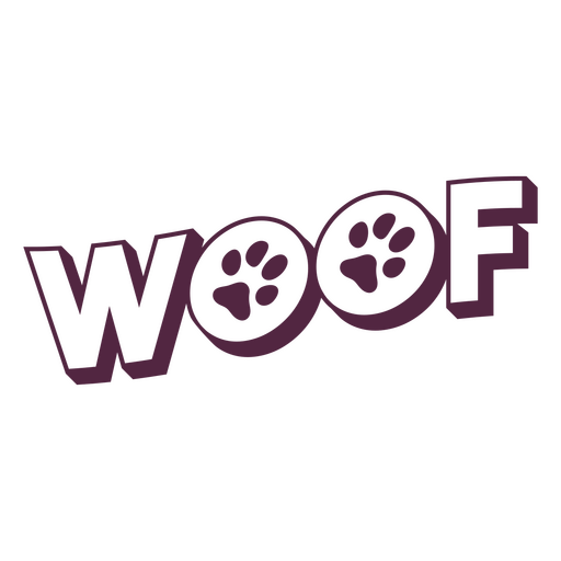 Distintivo de citação de cachorro Woof Desenho PNG