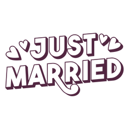 Gerade verheiratetes Zitatzeichen mit Herzen PNG-Design