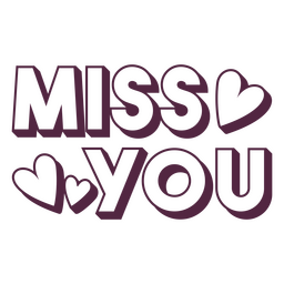 Miss You Quote Hearts Sign PNG & SVG Design For T-Shirts