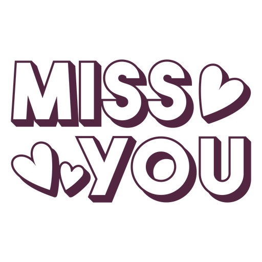 Miss you quote hearts sign PNG Design