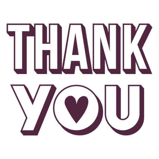 Thank you heart badge PNG Design