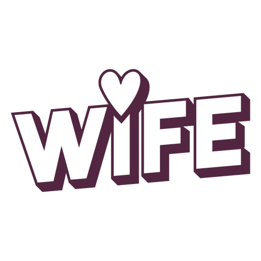 Wife sign with a heart PNG Design