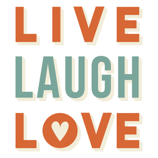 Live laugh love colorful sign PNG Design
