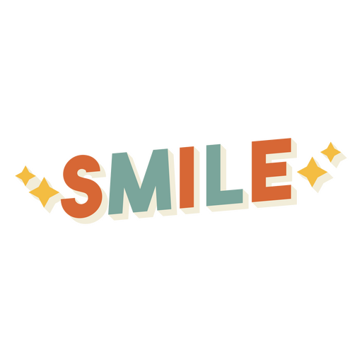 Smile colorful sparkly sign PNG Design