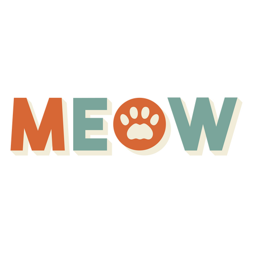 Meow-Katze-Zitat-Zeichen PNG-Design