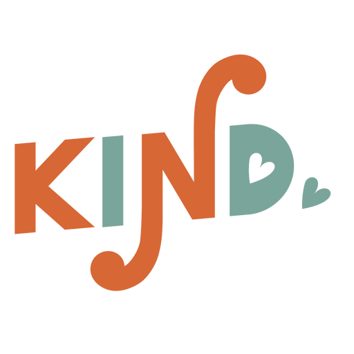 Kind sign with a heart PNG Design