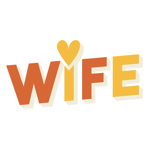 Signo de amor de texto de esposa Diseño PNG