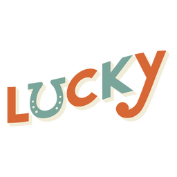 Lucky quote sign with horseshoe PNG Design