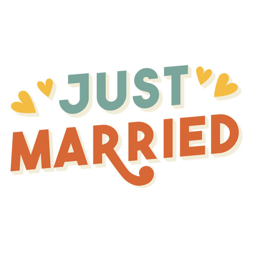 Just married quote hearts sign PNG Design