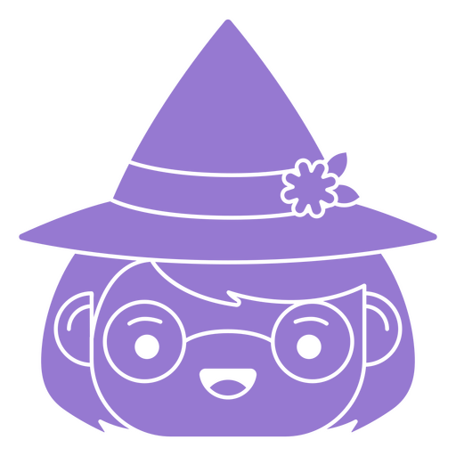 Bruxa com personagem de desenho animado de óculos Desenho PNG