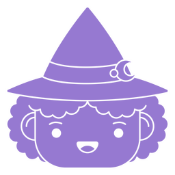 Bruxa de desenho animado com cabelo encaracolado Desenho PNG