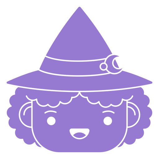 Cartoon witch with curly hair PNG Design